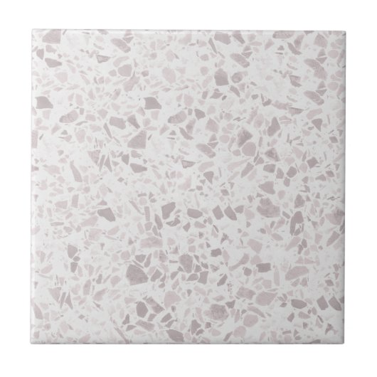 Pastel Taupe und Beige Terrazzo Print Fliese (Vorderseite)