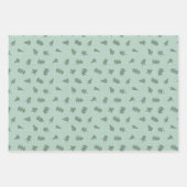 Pastel Teal Christmas Snowmen Trees Stars Geschenkpapier Set (Vorderseite)