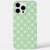 Pastel Teal Dots Pattern Custom Name Initial Case-Mate iPhone Hülle (Rückseite)
