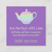 Pastel Teapot Quadratische Visitenkarte (Vorderseite)