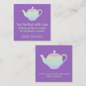 Pastel Teapot Quadratische Visitenkarte (Vorne/Hinten)