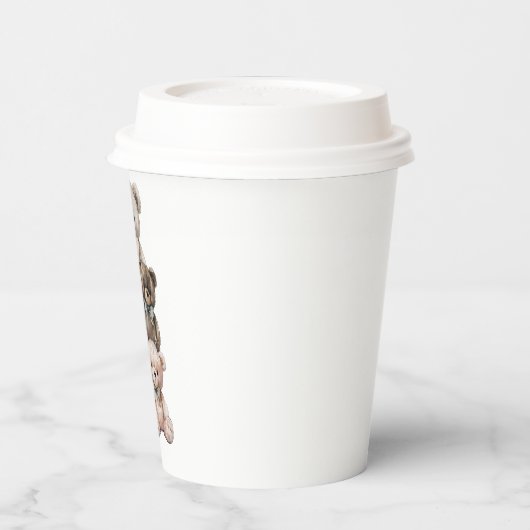 Pastel Teddy Bar Stack Pappbecher (Links)
