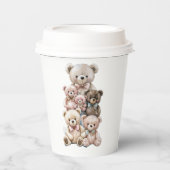 Pastel Teddy Bar Stack Pappbecher (Vorderseite)