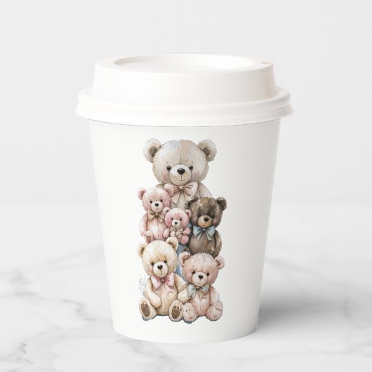 Pastel Teddy Bar Stack Pappbecher (Vorderseite)