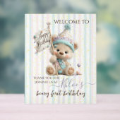 Pastel Teddy Bear Birthday  Acrylschild (Neutral)