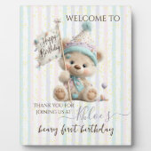 Pastel Teddy Bear Birthday Fotoplatte (Vorderseite)