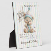Pastel Teddy Bear Birthday Fotoplatte (Seite)