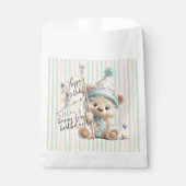 Pastel Teddy Bear Birthday Geschenktütchen (Vorderseite)