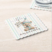 Pastel Teddy Bear Birthday  Untersetzer (angewinkelt)