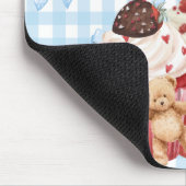 pastel "teddy bear" cupcake kawaii gingham ribbon  mousepad (Ecke)