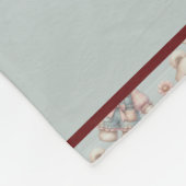 Pastel Teddy Bear Holding Blume Tragen Overalls Fleecedecke (Ecke)