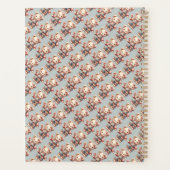 Pastel Teddy Bear Holding Blume Tragen Overalls Planer (Rückseite)