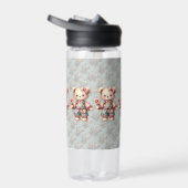 Pastel Teddy Bear Holding Blume Tragen Overalls Trinkflasche (Rechts)