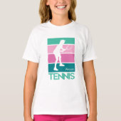 Pastel Tennis mit Namen T-Shirt (Vorderseite)