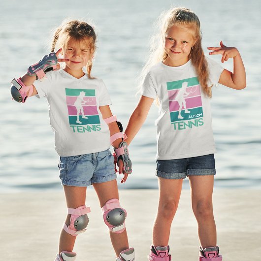 Pastel Tennis mit Namen T-Shirt
