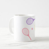 Pastel Tennis Rackets Kaffeetasse (Vorderseite Links)