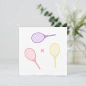 Pastel Tennis Rackets Karte (Stehend Vorderseite)