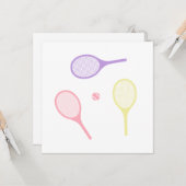 Pastel Tennis Rackets Karte (Vorderseite/Rückseite Beispiel)