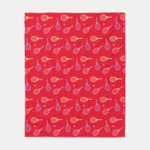 Pastel Tennis Rackets mit Tennisball auf Rot Fleecedecke (Vorderseite)