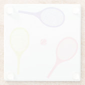 Pastel Tennis Rackets mit Tennisball Glasuntersetzer (Rückseite)