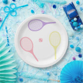 Pastel Tennis Rackets Pappteller (Party)