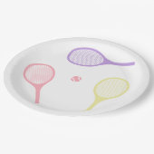 Pastel Tennis Rackets Pappteller (Schrägansicht)
