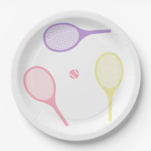 Pastel Tennis Rackets Pappteller