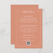 Pastel Terracotta Formal Wedding Details Begleitkarte (Vorne/Hinten)