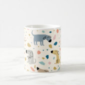 Pastel Terrazzo Funny Niedlich Dog Muster Kaffeetasse (Mittel)
