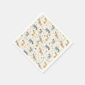 Pastel Terrazzo Funny Niedlich Dog Muster Papierpl Serviette (Ecke)