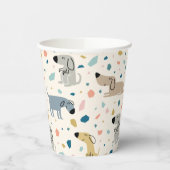 Pastel Terrazzo Funny Niedlich Dog Muster Pappbecher (Links)