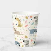 Pastel Terrazzo Funny Niedlich Dog Muster Pappbecher (Vorderseite)