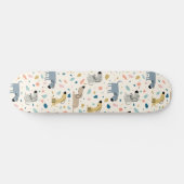 Pastel Terrazzo Funny Niedlich Dog Muster Skateboard (Horizontal)