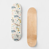 Pastel Terrazzo Funny Niedlich Dog Muster Skateboard (Vorderseite)