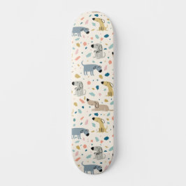 Pastel Terrazzo Funny Niedlich Dog Muster Skateboard