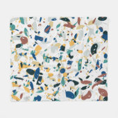 Pastel Terrazzo: Modernes Abstraktes Muster. Fleecedecke (Vorderseite (Horizontal))