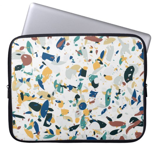 Pastel Terrazzo: Modernes Abstraktes Muster. Laptopschutzhülle (Vorderseite)