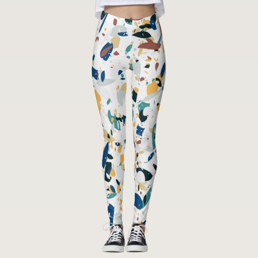 Pastel Terrazzo: Modernes Abstraktes Muster. Leggings (Vorderseite)