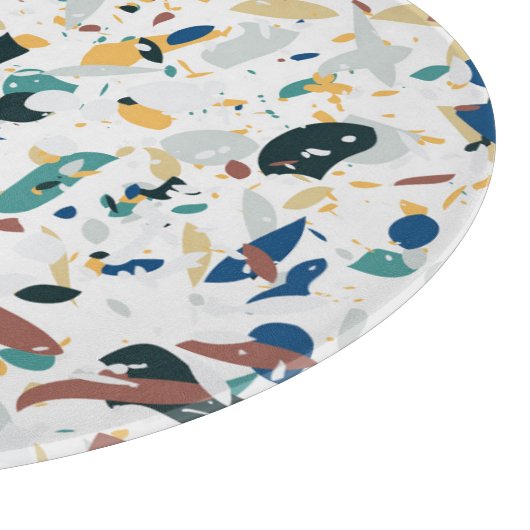 Pastel Terrazzo: Modernes Abstraktes Muster. Schneidebrett (Ecke)