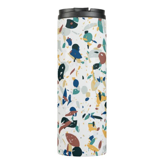 Pastel Terrazzo: Modernes Abstraktes Muster. Thermosbecher (Rückseite)