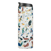 Pastel Terrazzo: Modernes Abstraktes Muster. Thermosbecher (Nach rechts gedreht)