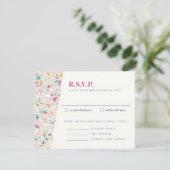 Pastel Terrazzo Slab Wedding RSVP Card Karte (Stehend Vorderseite)
