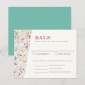 Pastel Terrazzo Slab Wedding RSVP Card Karte (Vorne/Hinten)
