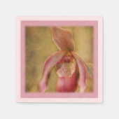 Pastel Textured Lady Slipper Orchid Napkin Serviette (Vorderseite)
