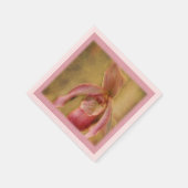 Pastel Textured Lady Slipper Orchid Napkin Serviette (Ecke)