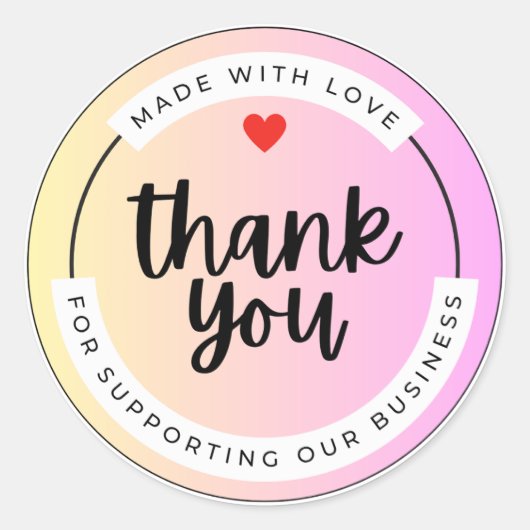 Pastel Thank You Business Sticker  (Vorderseite)