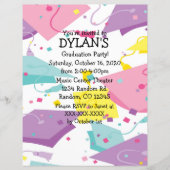 Pastel Thema Graduierung Party Flyer Einladungen (Vorderseite)