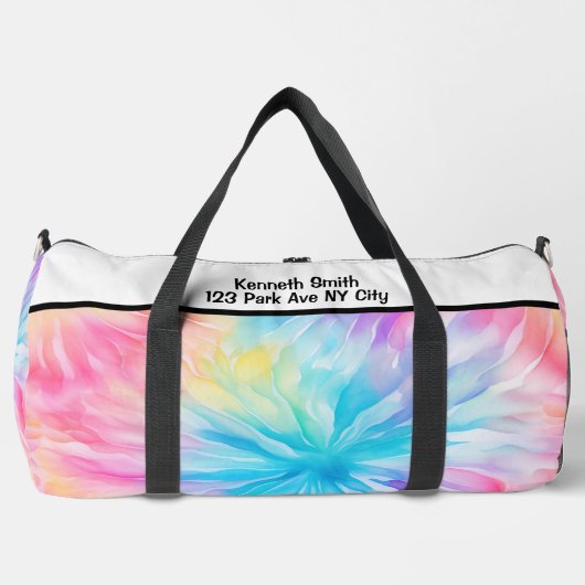 Pastel-Tie-Dye-Bloom-Monogramm-Personalisierungski Duffle Bag (Vorderseite)