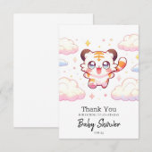 Pastel Tiger Baby Dusche Dankeskarte (Vorne/Hinten)