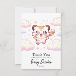 Pastel Tiger Baby Dusche Dankeskarte
